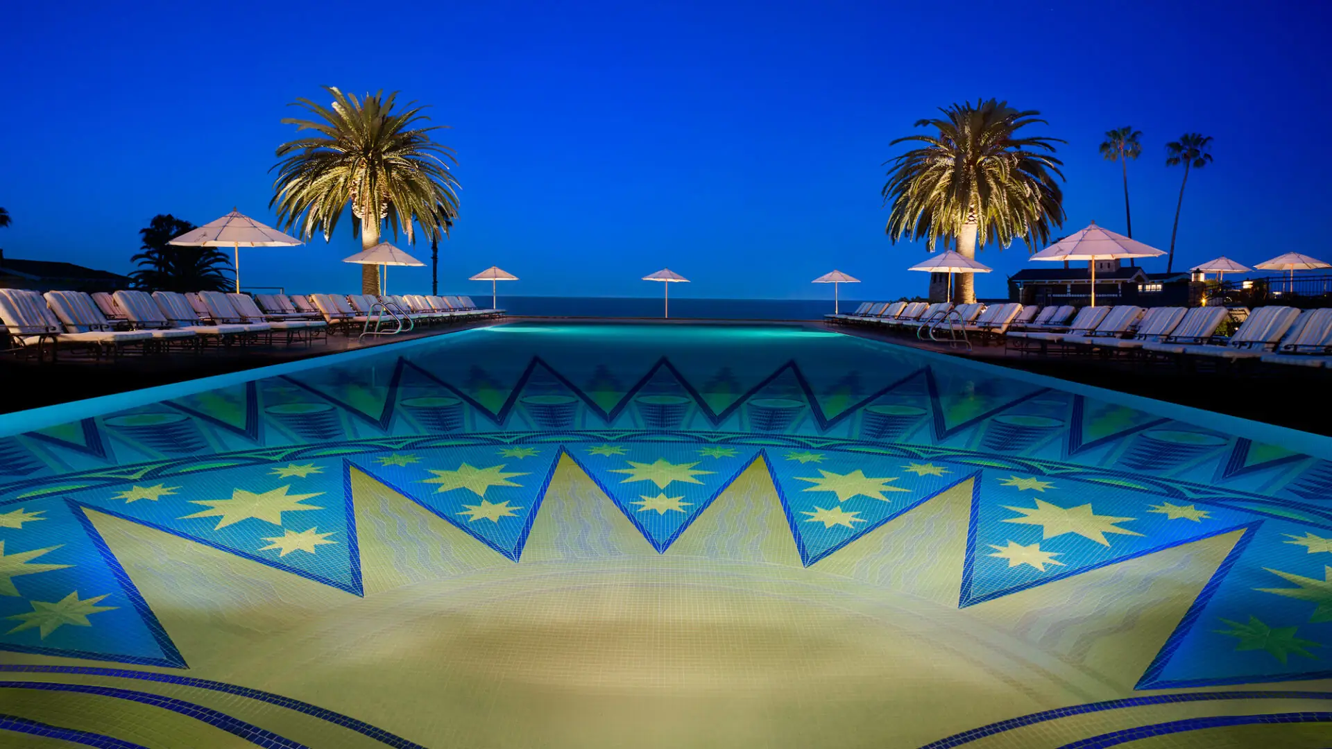Mosaic Pool at evening