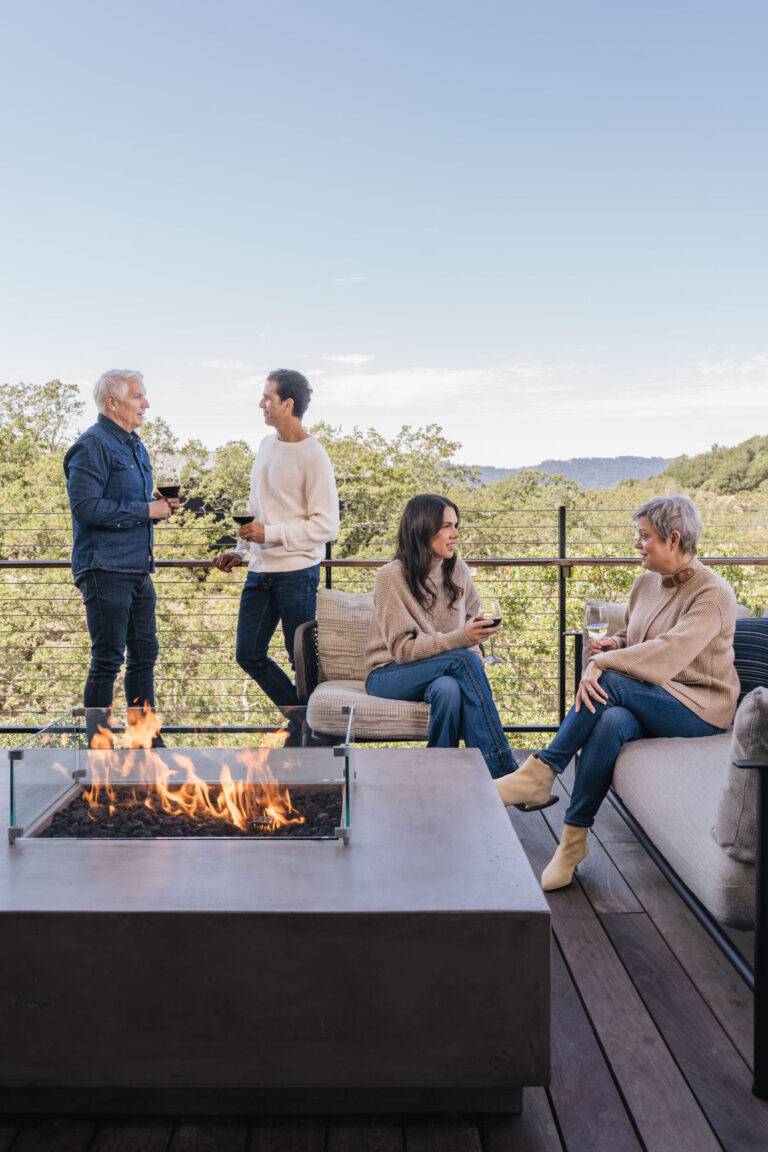 Family on terrace at Montage Healdsburg.