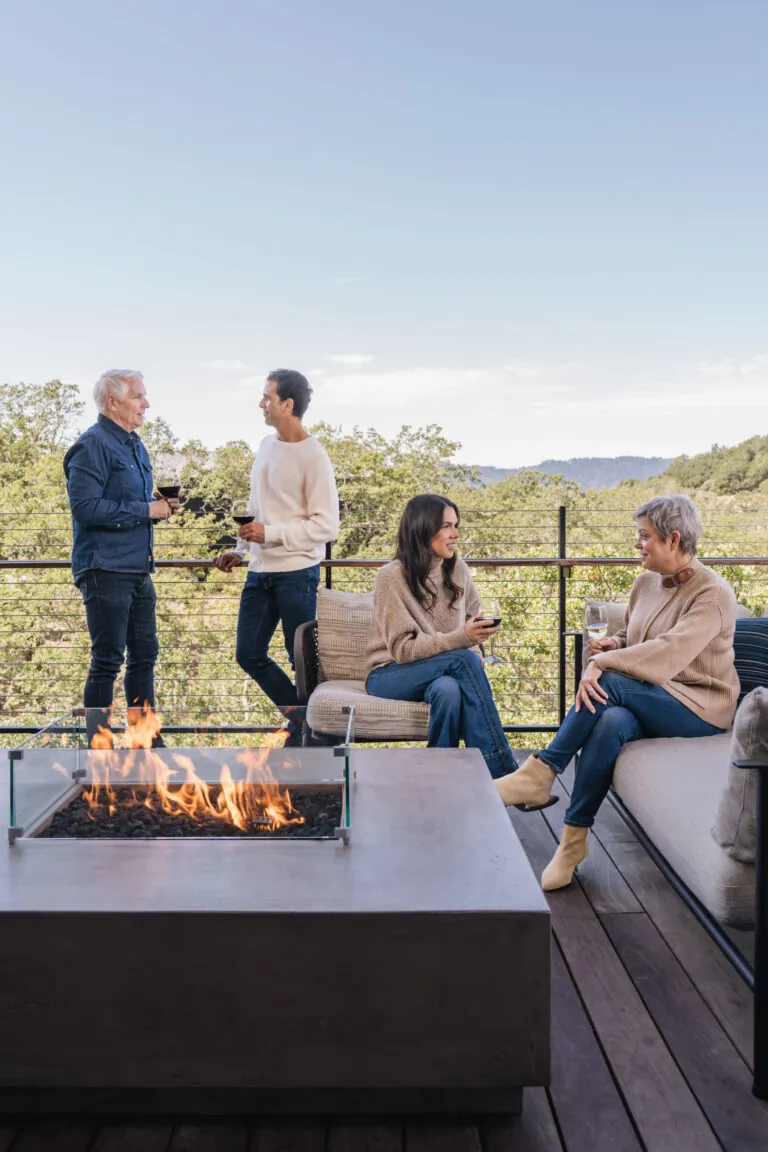 Family on terrace at Montage Healdsburg.