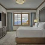 The alpine chic interior of a room with mountain views at Montage Big Sky.