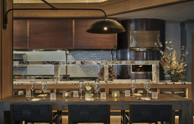 The bar at Cortina at Montage Big Sky