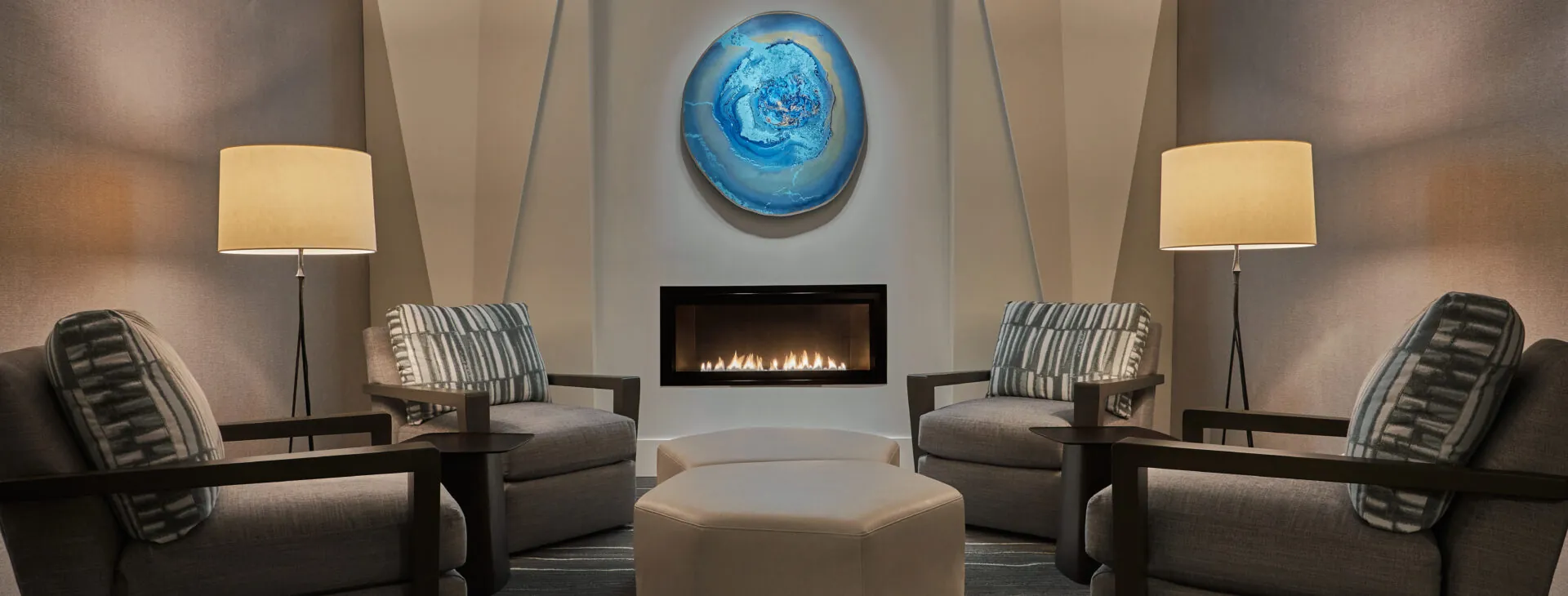 A dimly lit and peaceful lounge in Spa Montage at Montage Big Sky.