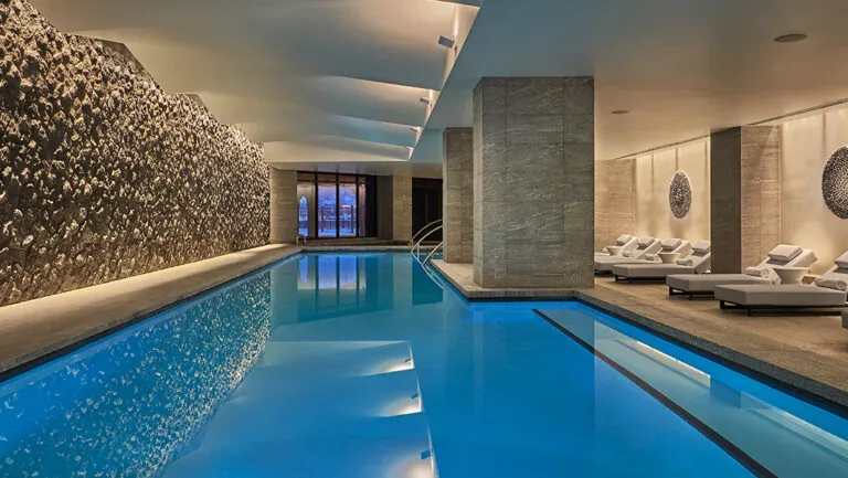The indoor pool at Spa Montage Big Sky