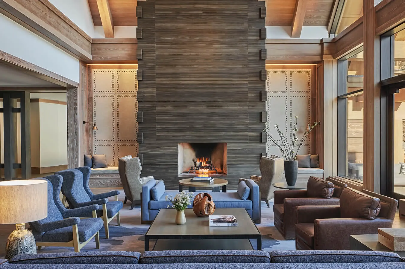 the lobby at Montage Big Sky