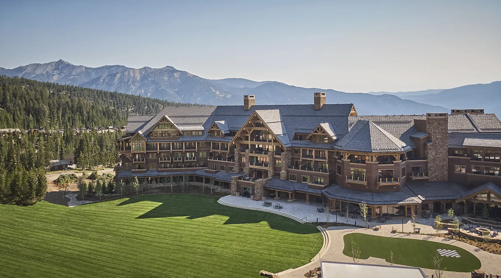 The lawn at Montage Big Sky