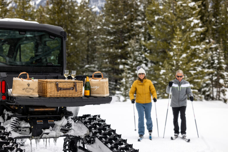 Two Cross Country Skiers in Big Sky, Montana
