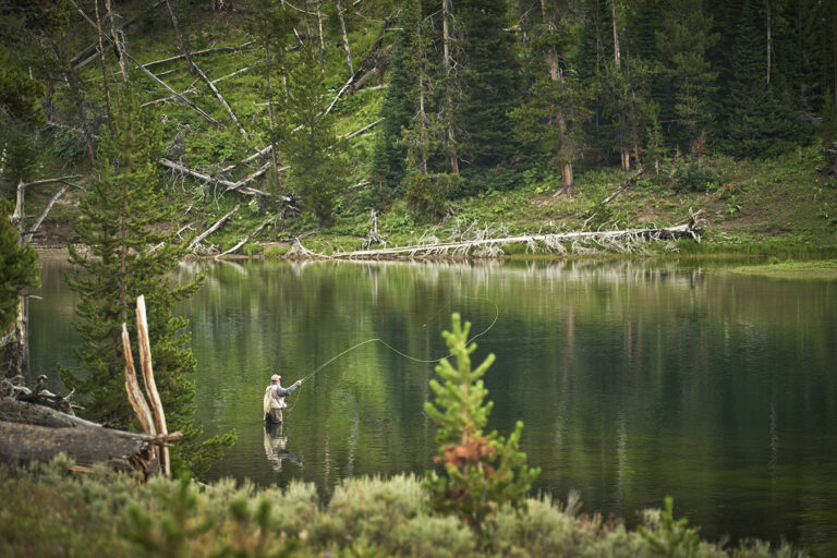 A man fishing in Big Sky