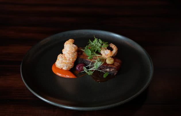 Crusted Pork Belly dish at Apex at Montage Deer Valley