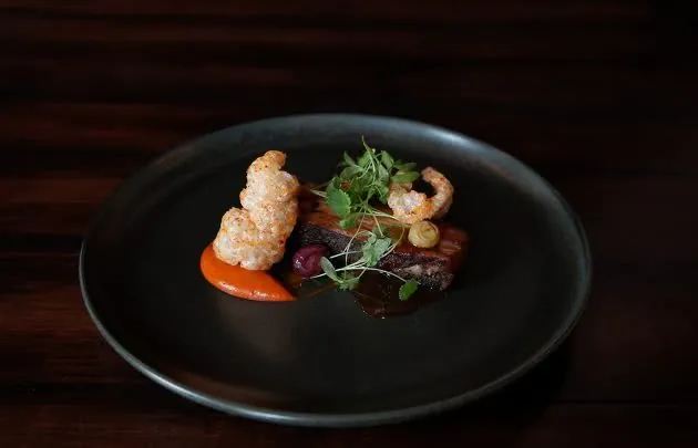 Crusted Pork Belly dish at Apex at Montage Deer Valley