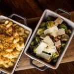 Mac and cheese and brussel sprouts in Deer Valley