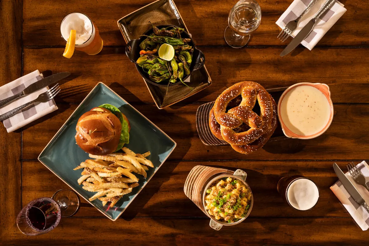 A spread of food at Daly's Pub & Rec