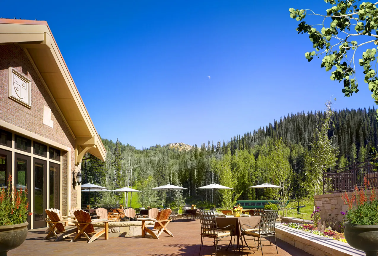 A summer day with clear blue skies at Montage Deer Valley.