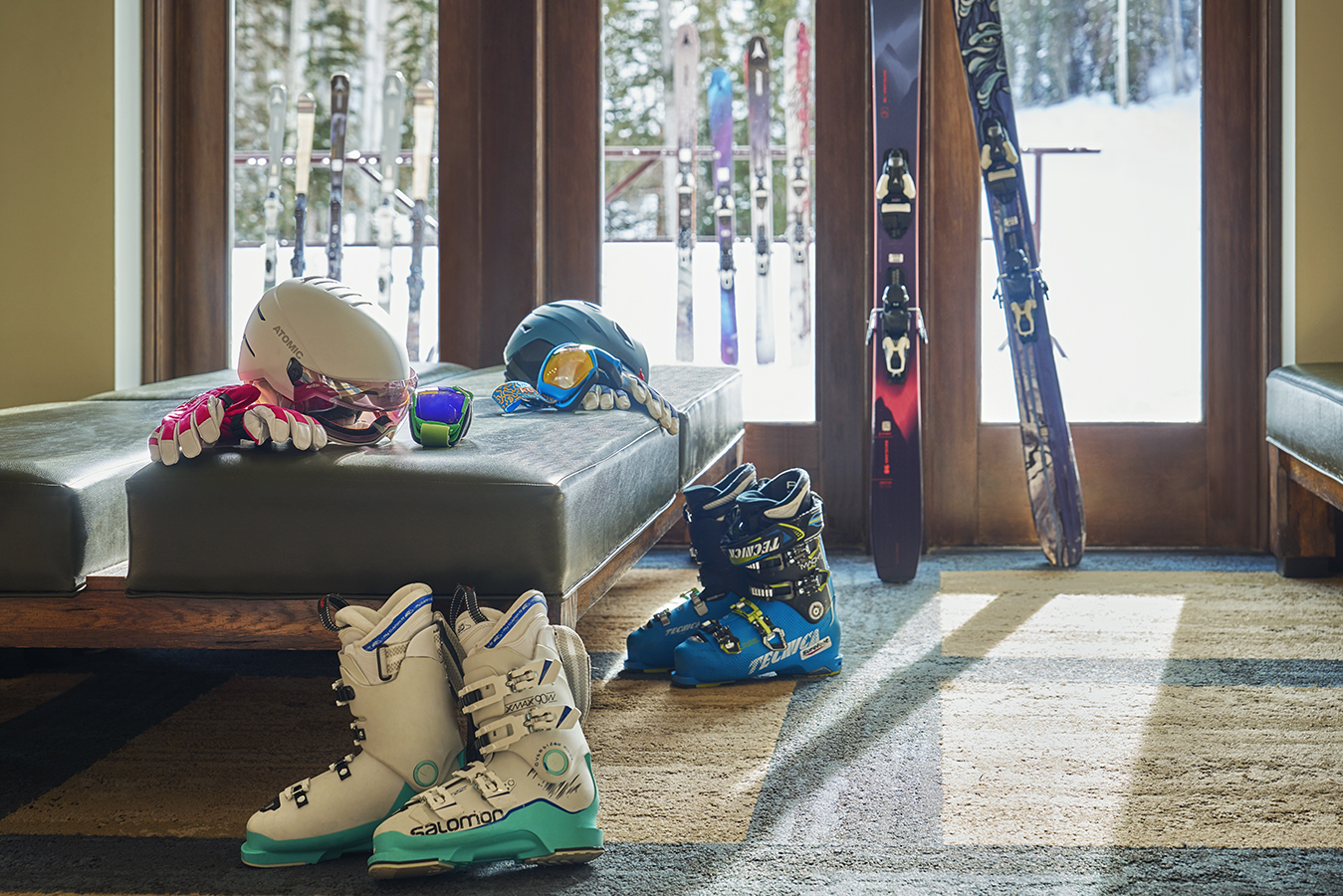 Sk equipment in a the foyer of a house