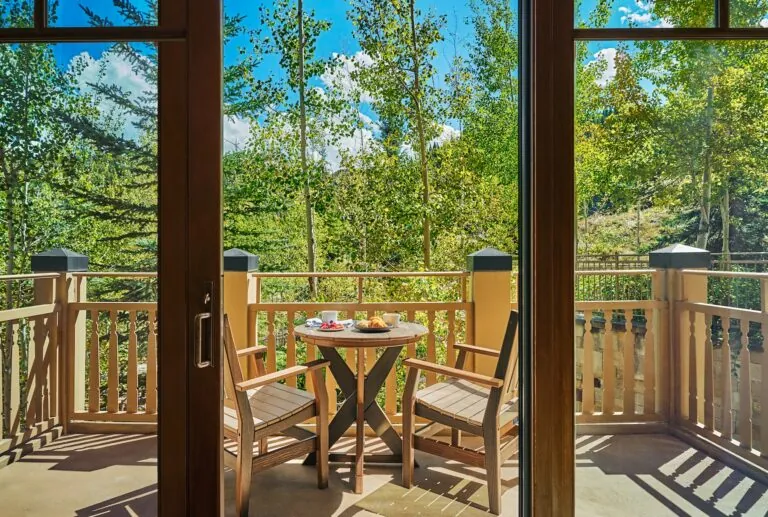 Looking out on the patio of a guestroom at Montage Deer Valley