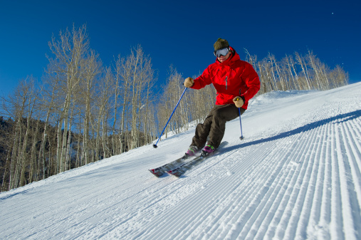 A man skiing in Deer Vallet