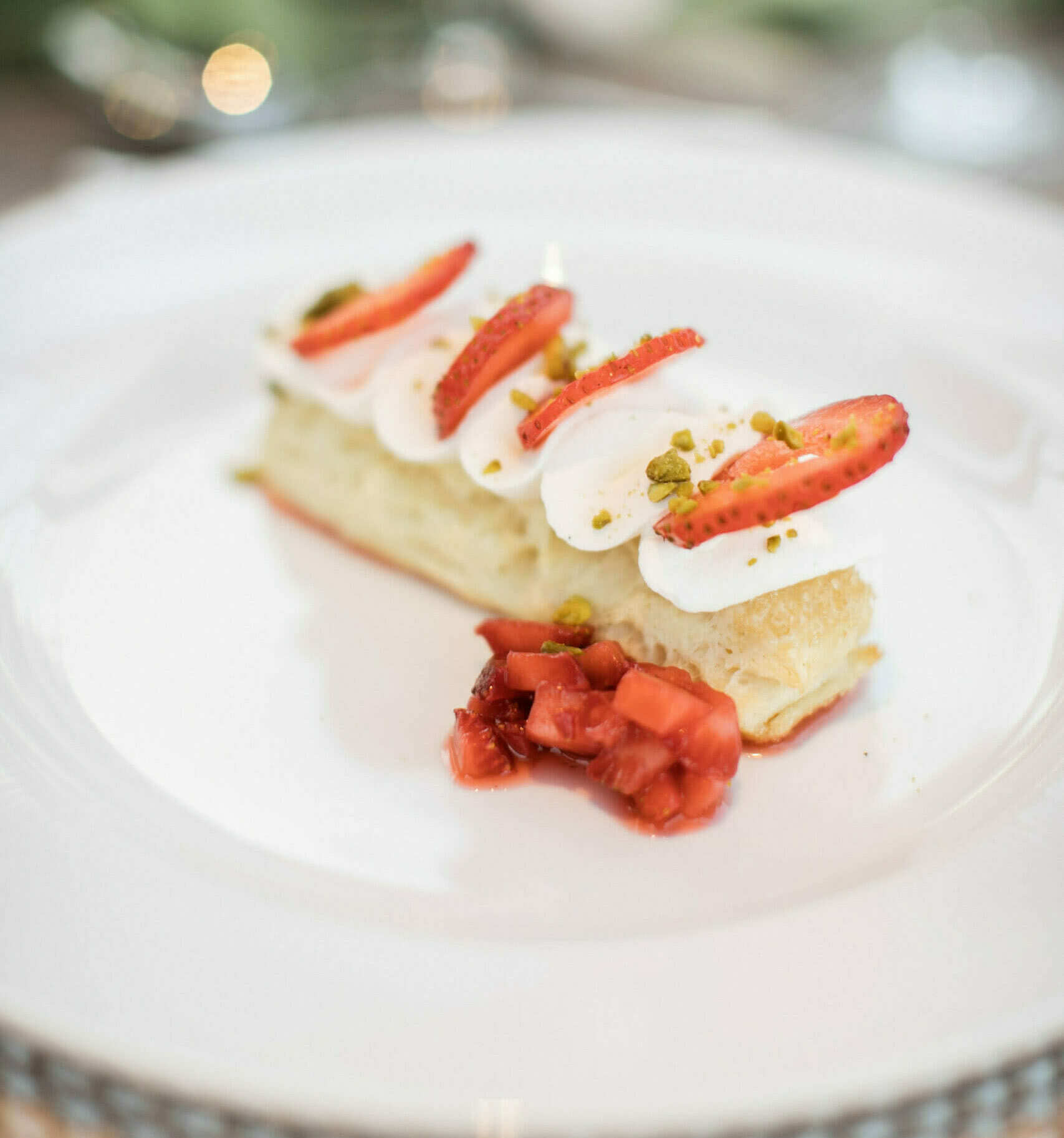 dessert on a white plate