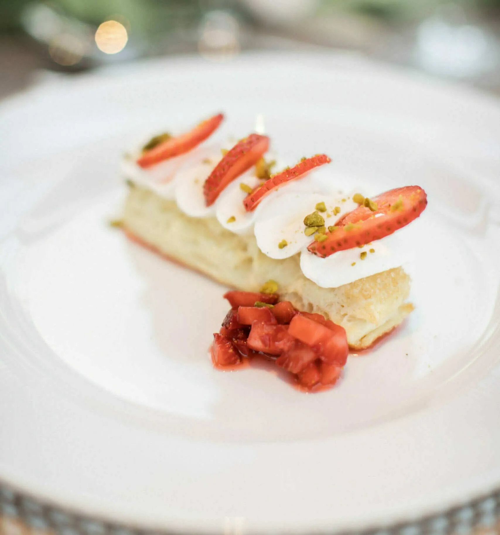 dessert on a white plate