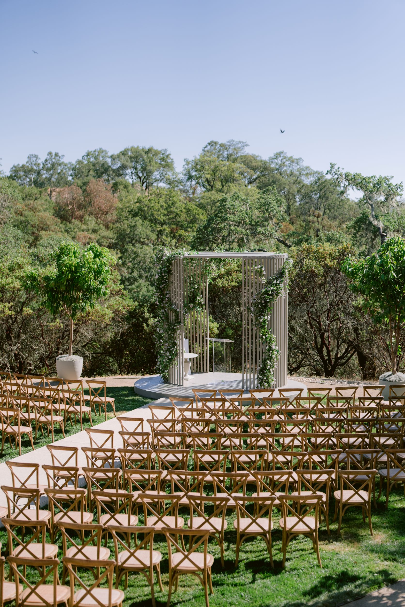 wedding ceremony setup at Montage Healdsburg
