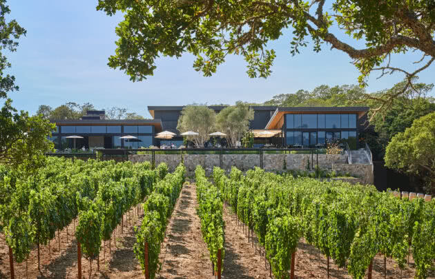 The exterior of Montage Healdsburg, a napa valley wine resort