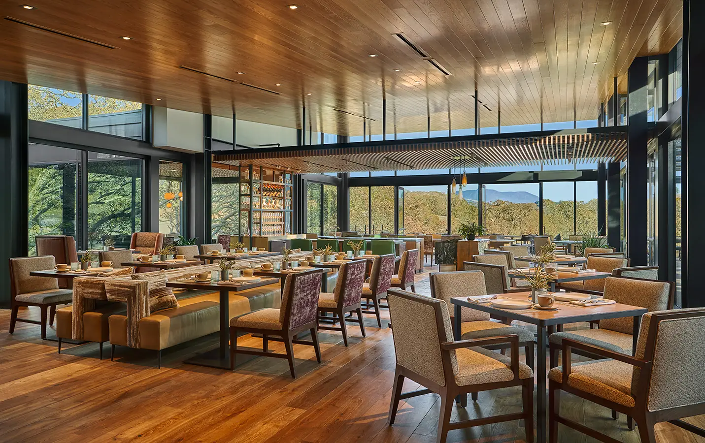 The dining room at Hazel Hill at Montage Healdsburg in napa wine valley