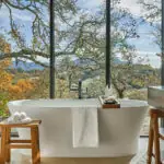 The guest house bathroom at Montage Healdsburg, luxury sonoma resort
