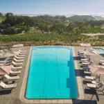 Aerial view of a pool at a luxury healdsburg california hotel, Montage Healdsburg
