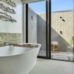 Luxury Hotel Guestroom Bathroom at Montage Healdsburg, a luxury sonoma resort