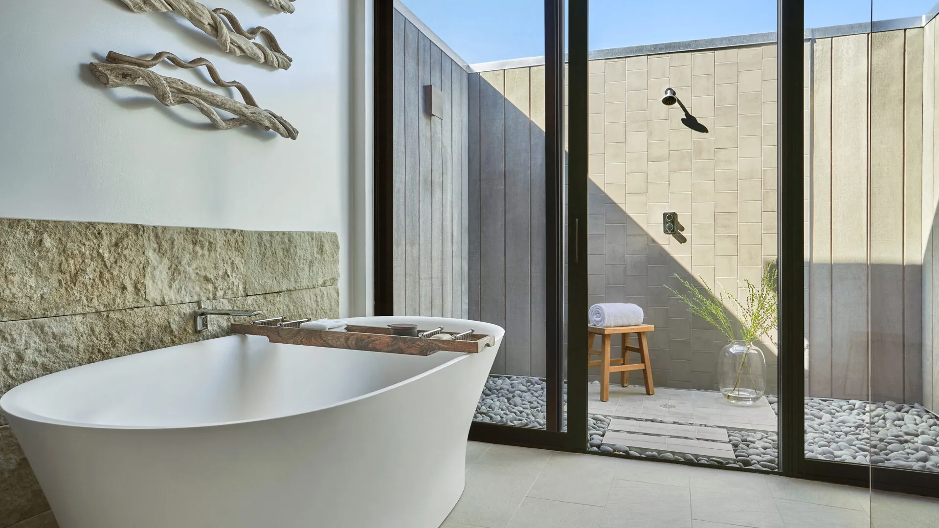Luxury Hotel Guestroom Bathroom at Montage Healdsburg, a luxury sonoma resort