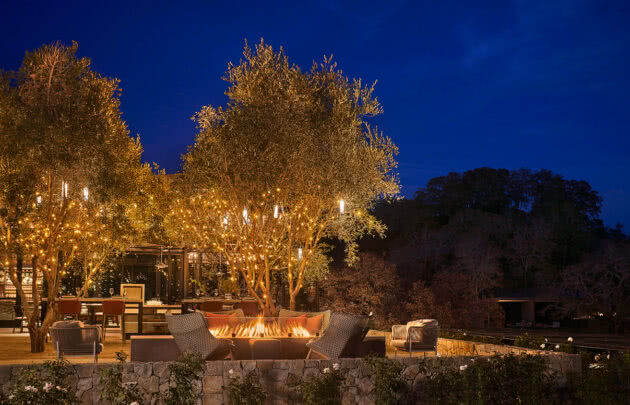 The exterior of Hazel Hill restaurant at a luxury Healdsburg resort