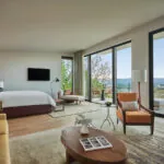 The interior of a deluxe guest suite at a luxury healdsburg hotel