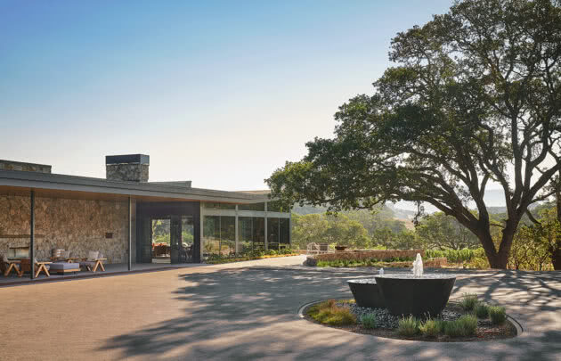 The entrance to Montage Healdsburg, a luxury resort
