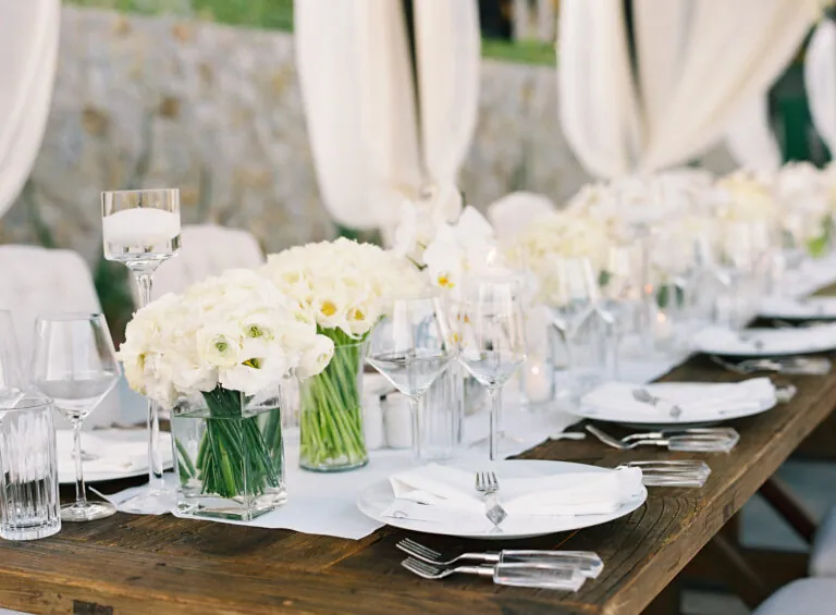 A table decorated for a wedding at Montage Healdsburg