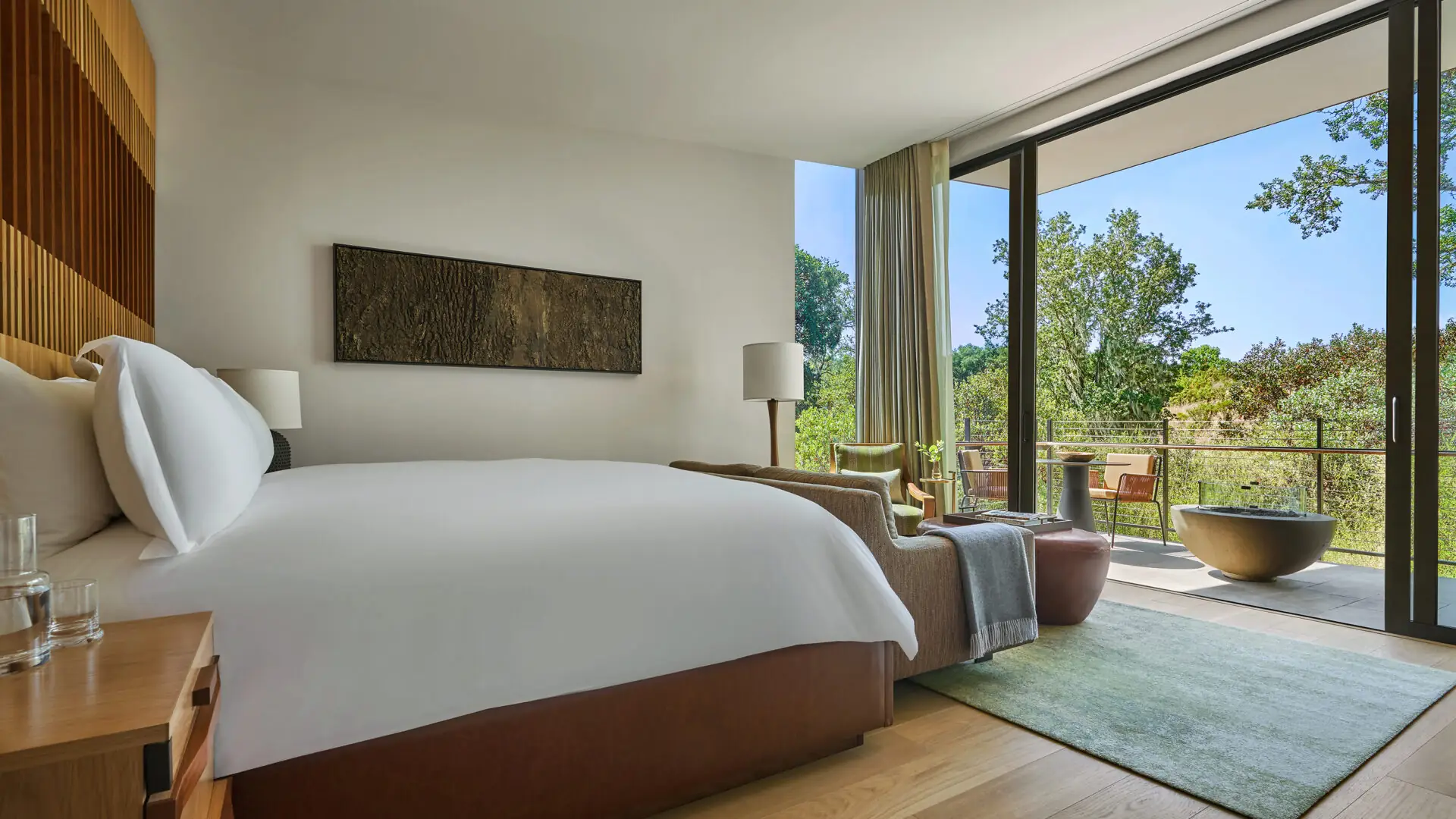 Interior of luxury hotel room in healdsburg, ca