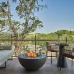 Balcony view from luxury hotel room in healdsburg, ca