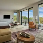 interior of luxury hotel room at Montage Healdsburg in sonoma wine country