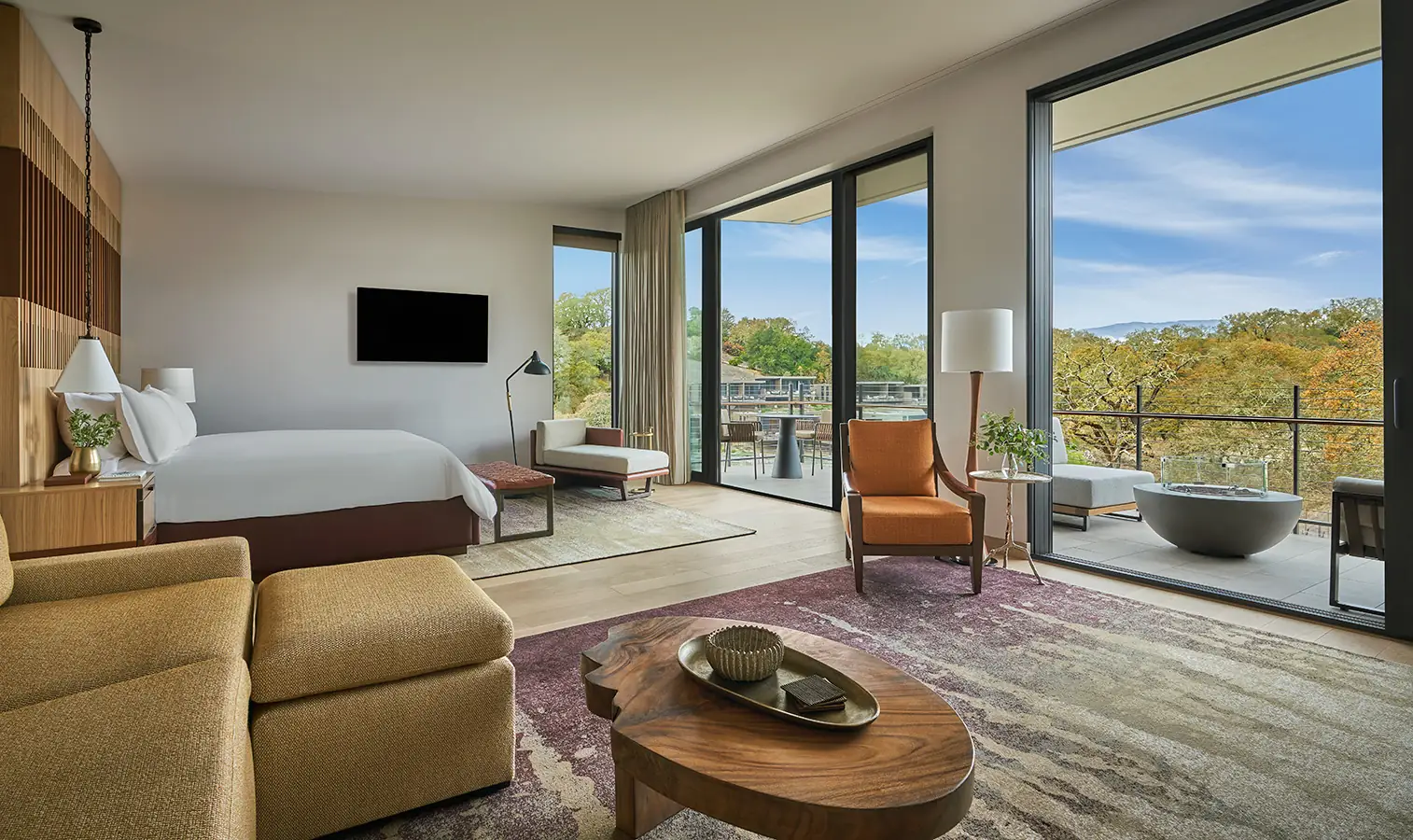 interior of luxury hotel room at Montage Healdsburg in sonoma wine country