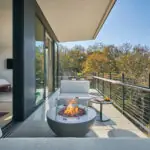 The balcony view of a luxury hotel suite in healdsburg, ca