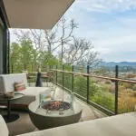 balcony view from luxury hotel suite in healdsburg, ca