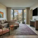 living room interior of luxury hotel suite in sonoma wine country