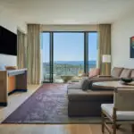 living room in luxury hotel in healdsburg, ca