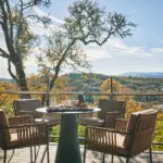 Balcony view from luxury hotel room in healdsburg, ca