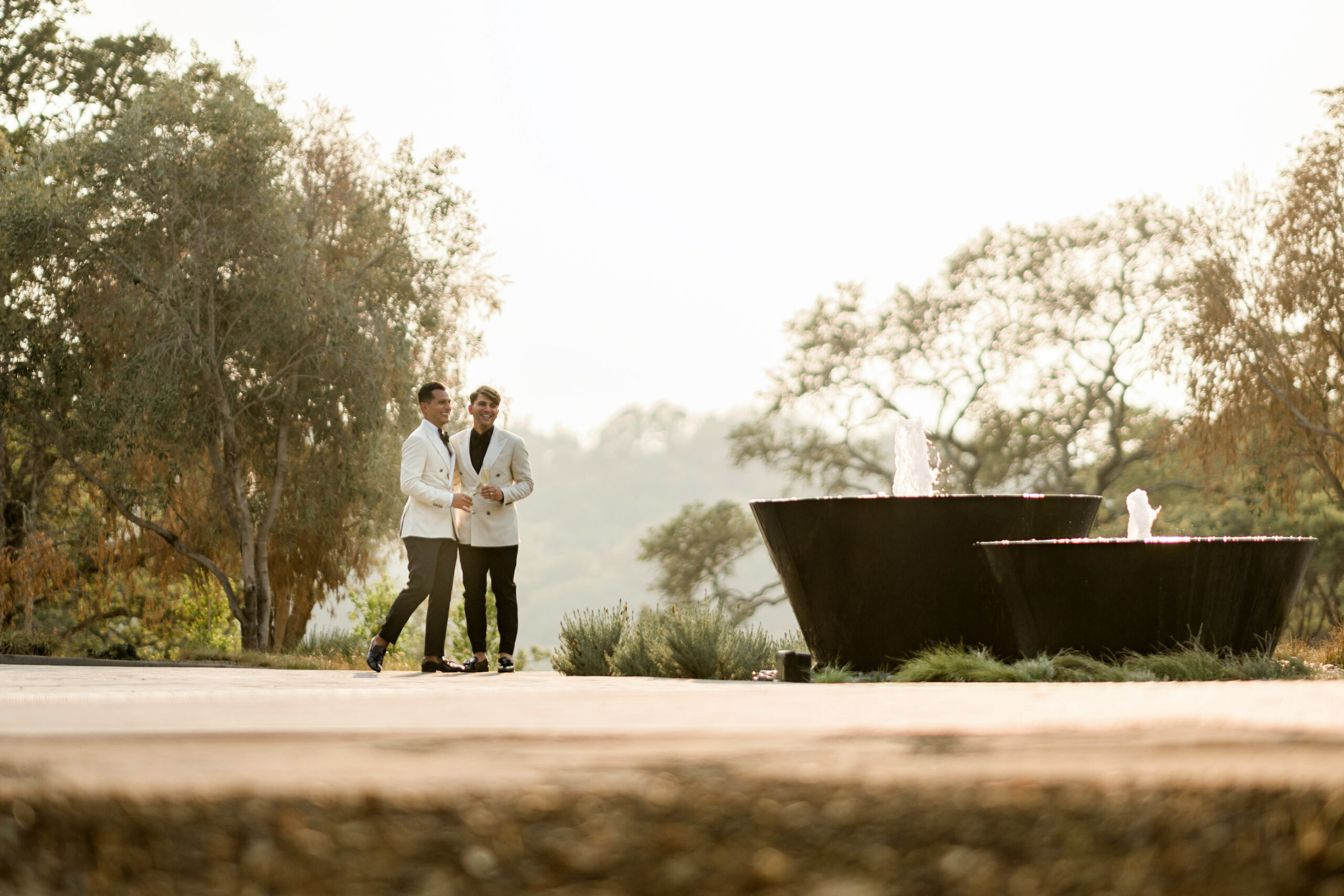 couple on their wedding day at luxury healdsburg, ca hotel