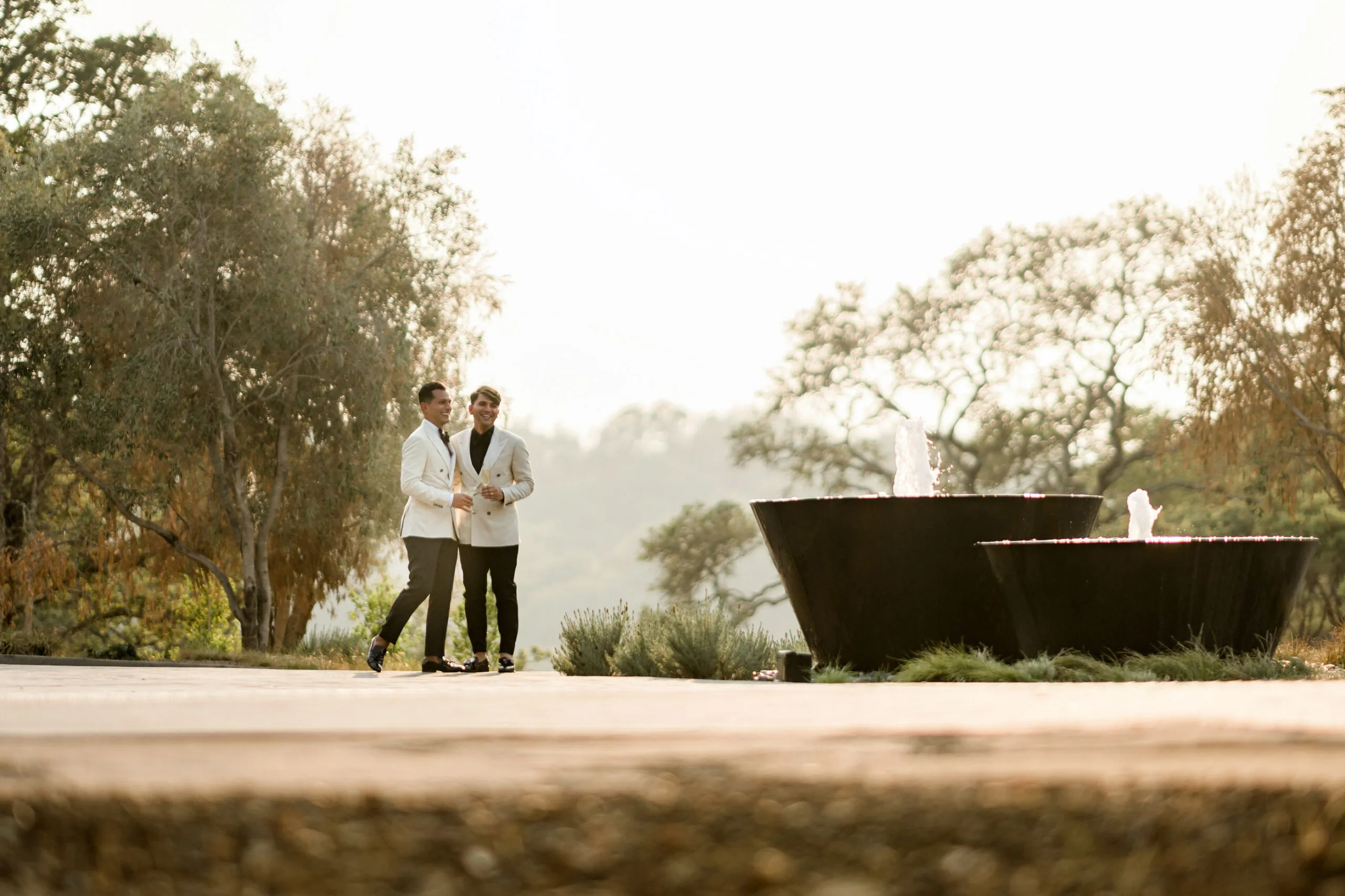 couple on their wedding day at luxury healdsburg, ca hotel