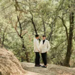 Couple on their wedding day in napa valley vineyards at Montage Healdsburg