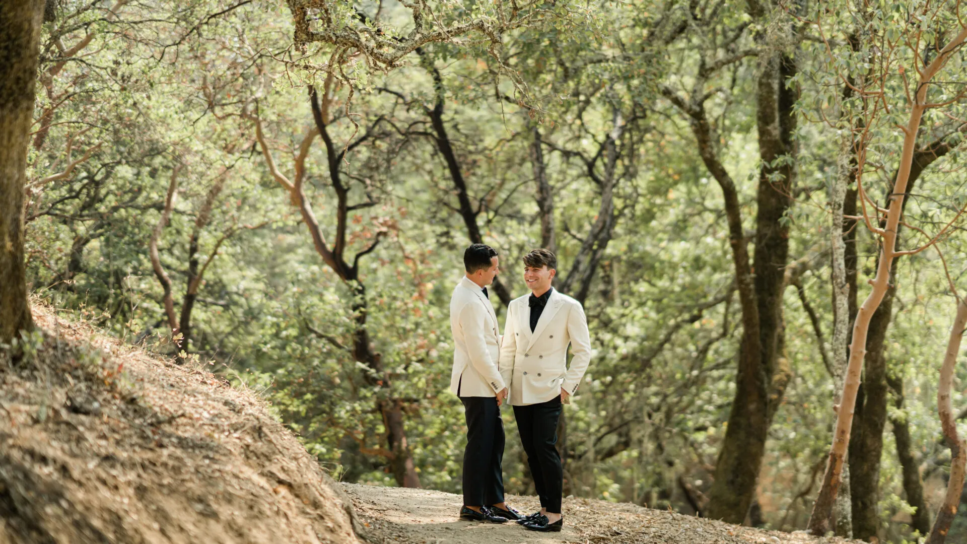 Couple on their wedding day in napa valley vineyards at Montage Healdsburg