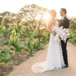 Couple on their wedding day in Sonoma County, California