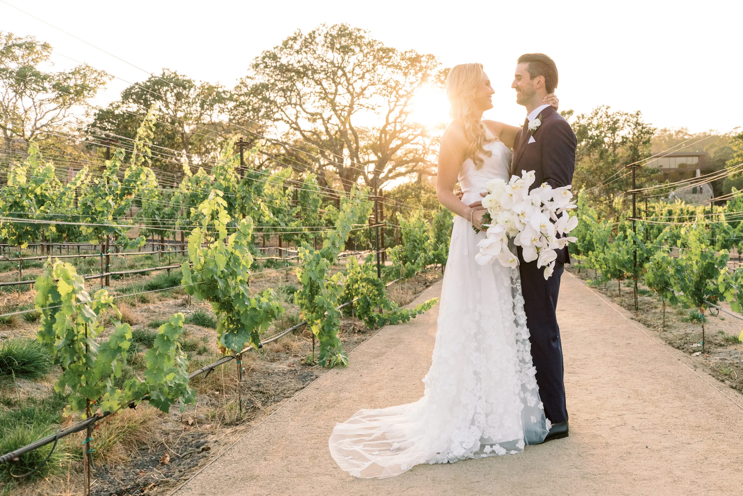 Couple on their wedding day in Sonoma County, California