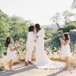 Couple on their wedding day in napa valley vineyards at Montage Healdsburg