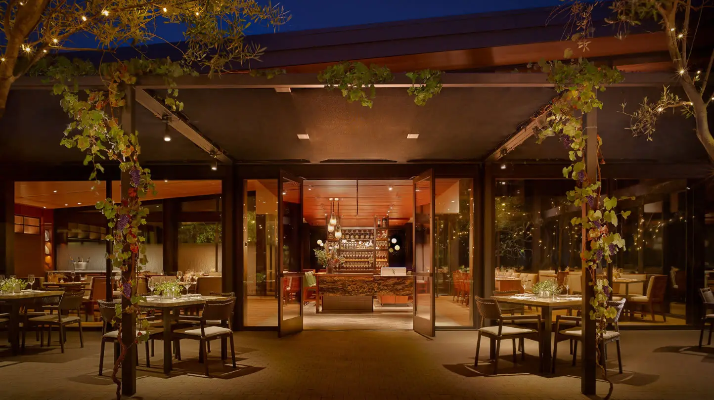 Hazel Hill Olive Terrace, at Montage Healdsburg, a napa wine country resort