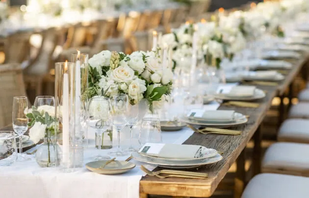 Closeup of an Table set for an event at Montage Healdsburg